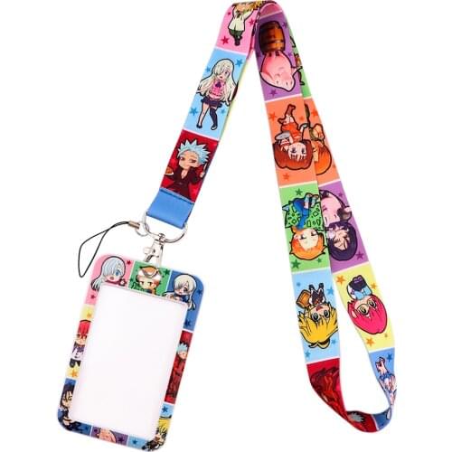 DZ1718 Japanese Anime Icons Lanyard Credit Card ID Badge Holder Key Ring Bag Student woman Travel Bank Bus Card Cover Keychain