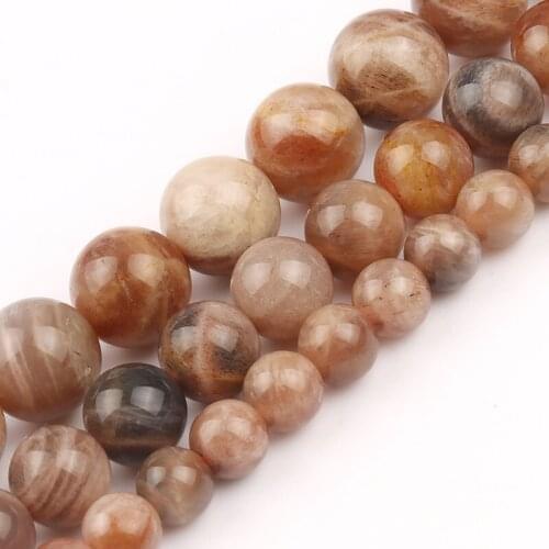 AAA Natural Sunstone Bead 6/8/10mm Round Loose Spacer Gems Stone Beads for Jewerly Making DIY Bracelets 15inch Mineral Stone