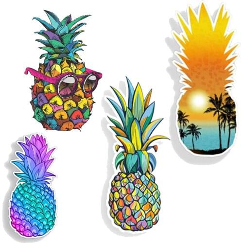 Cool Pineapple Girl Car Sticker Windshield Bumper Motorcycle Helmet Decal High Quality KK Vinyl Cover Scratches Waterproof PVC