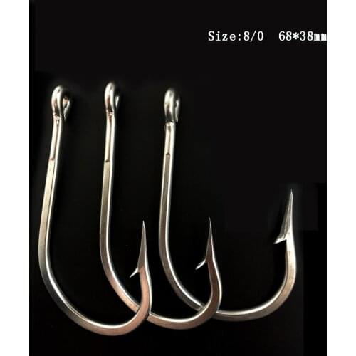 CN01 20 pieces 8/0 Mustad Fishing Hook Stainless Steel Fishing Hook Jigging Fishing Hook Big Hook For Fishing