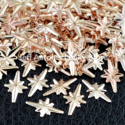 500 pieces champagne gold metal nail art decorations studs nails accessoires supplies tools starlight