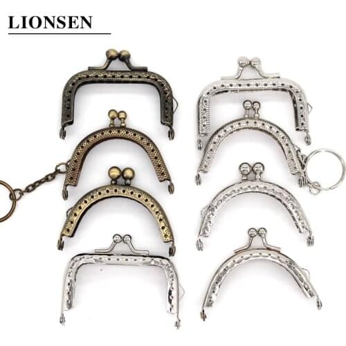 Lionsen 6.5cm Metal Coin Purse Frame Semicircular Metal Coin Purse frames Kiss Clasp Lock DIY Craft wallet accessaries