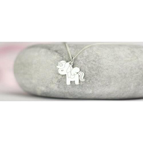 Stainless steel Fashion Gold&Silver Plated Unicorn Pendant Necklaces Simple Women Chain Necklace Christmas Birthday Gifts