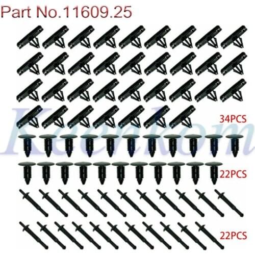 Hardware Clip Mounting Kit / For 2007-2017 Wrangler JK NEW Full Fender Flare 78 pcs