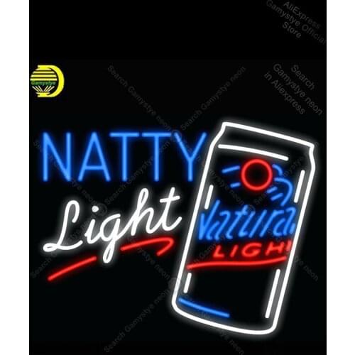 Natty Light Logo Neon sign Natural Glass Tube Bulb Light icons light Commercial Neon Beer Signs Polis Signage Shop Affiche Neon