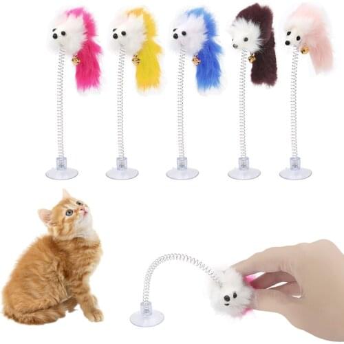 NICEYARD False Mouse Pet Toys Cat Toys Feather Toys Plastic With Suckers Mice Shape Pet Products Random Colour