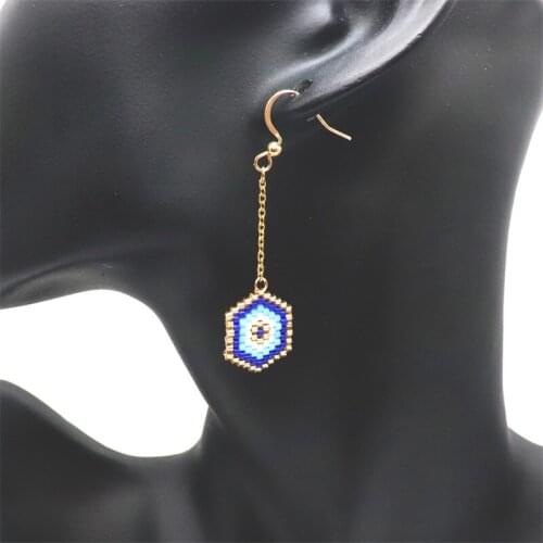 ZHONGVI Evil Eye Earrings American Women Collection Jewelry Gift Miyuki Earring Jewellery Boho Ethnic Style Dropshipping