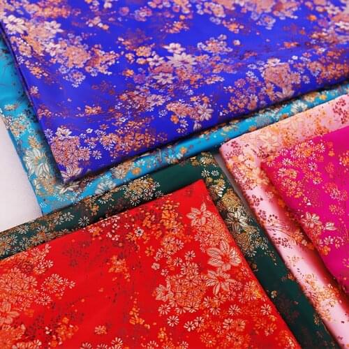 Brocade satin fabric width 114cm beautiful dress fabric material for making Cheongsam and Kimono