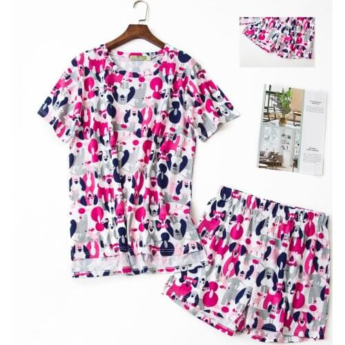 New Summer cute short sleepwear women pyjamas 100% cotton Korea sweet shorts pajama sets women homewear ladies nightwear