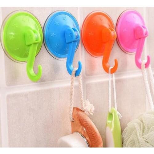 Plastic Random Color Vacuum Sucker Hook Decorative Kitchen Bathroom Strong Hanger Suction Suckers Cups