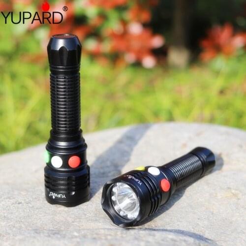Q5 LED signal light Green Yellow White Red Flashlight LED Torch Bright light signal lamp AAA+rechargeable 18650 battery+charger