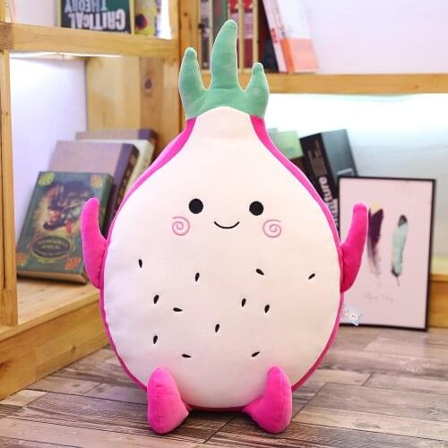 Cute Beautiful Kawaii Dragon Fruit Plush Toy Stuffed Fruit Pitaya Doll Soft Cartoon Sleep Pillow Cushion Gift for Kids Baby Girl