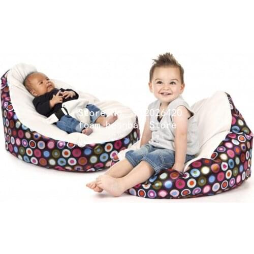 Discoballs with cream harness seat High Quality Bean Bag Soft Baby Cozy Baby Sitting Chair Nursery Pillow Safe for Toddlers