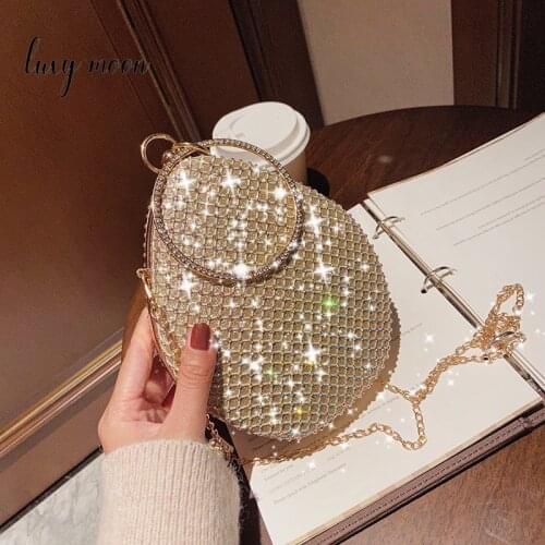 Womens Bag with Rhinestones Purses and Handbags Luxury Designer Party Chain Shoulder Fashion Bags for Women Wedding ZD2163