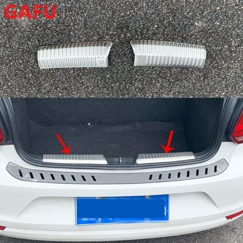 For Volkswagen VW Polo 2014 2018 2019 2020 2021 Accessories Car Rearguards Rear Bumper Sill Protector Stainless Steel Cover