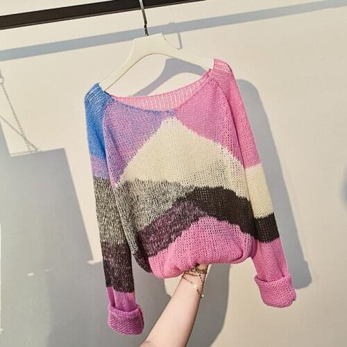 Large Size Women Knit Sweater Pullover Spring Autumn Long-sleeved Sweaters Top Loose 200 Pounds Fat Sister Womens clothing W210