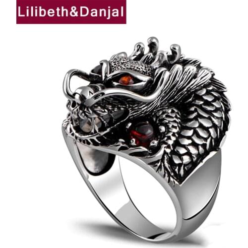 100% Real 925 Sterling Silver Ring Thai Silver Powerful Dragon for Women Ring Jewelry Vintage Men Rings Fine Jewelry 2021 ZR2