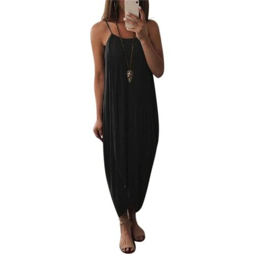 Women Airy Maxi Dress Solid Color Knitting Sleeveless Loose for Summer Beach Party -MX8