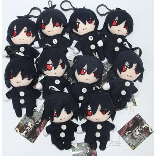 10pcs/lot Anime Black Butler Plush Pendant Toy Cartoon Kuroshitsuji Sebastian Doll Soft Stuffed pendant Toys Gifts 12cm