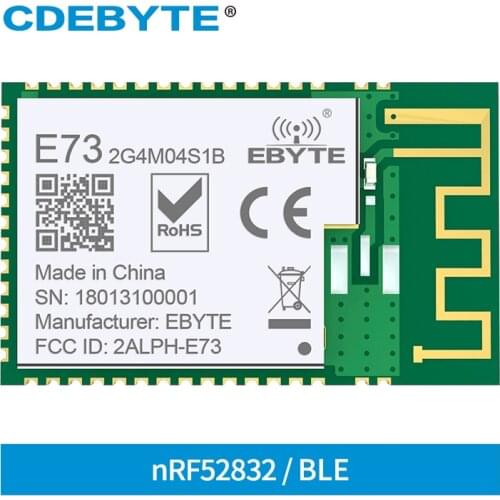 10 pcs nRF52832 2.4GHz BLE 4.2 5.0 IO Port 4dBm SMD PCB IPEX Antenna Ebyte E73-2G4M04S1B Module CE FCC RoHs Certificated