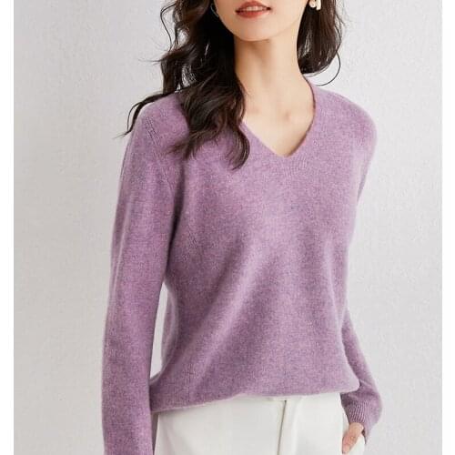100% Wool Sweaters Women Knitting Jumpers Ladies Long sleeve V-Neck Jumpers Knit Sweaters Free Shipping