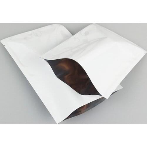12*18cm 100Pcs White Plating Heat Sealable Aluminum Foil Plastic Storage Bag, Top Open Aluminized Mylar Vacuum Pouch Food Pack
