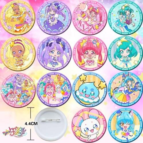 18pcs Maho Girls Precure Pretty Cure Bedge Collect Backpack Bags Badge 44mm Button Brooch Pin Souvenir Anime Cosplay Gift