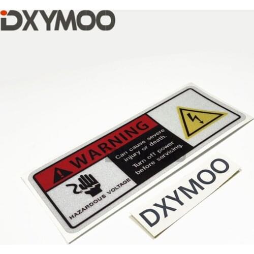 2PCS Motorbike Stickers Warning HAZARDOUS VOLTAGE Turn Off Power Car Window Tail Decal Bumpers 12x4.8cm