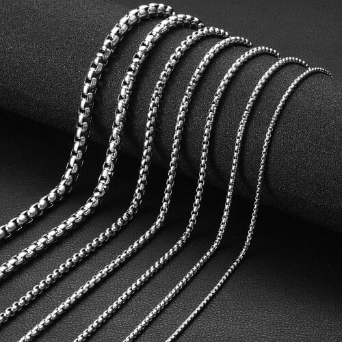 316 Stainless Steel Necklace and Bracelet Chain Accessories for Jewelry Multi Sizes with Lobster Claw Clasps S-005