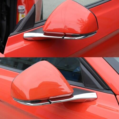 4x Auto Exterior Side Rearview Mirror Pedestal Holder Strip Trim Car-styling Cover For Ford Mustang 2015-2017 Accessory