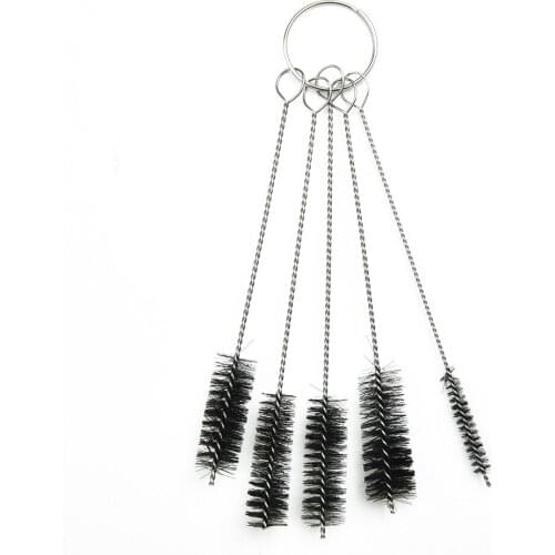 5*Round Pipe Tube Cylinder Bores Cleaning Wire Brush Set Stainless Steel Pack US