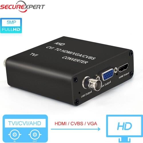 720P 1080P 3MP 5MP input AHD/TVI/CVI to HDMI/CVBS/VGA Video Converter full HD for CCTV Cameras