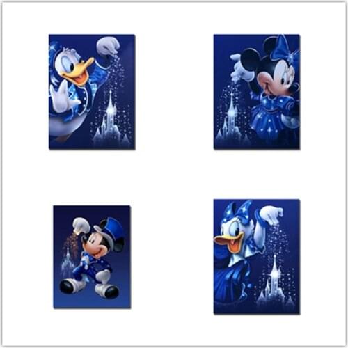 5D Diamond Painting Disney Cartoon Mickey Minnie Donald Duck Cross Stitch Kits Mosaic Home Decor Diy Baby Room Gift