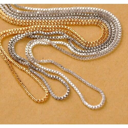 100m Box Chain Findings 1.9mm 2.4mm Chains Silver KC Gold Plated for Jewelry Making BC-002