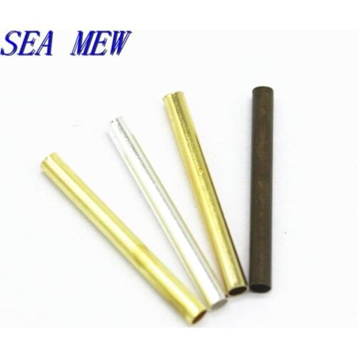 100 PCS 20mm*2mm Metal Raw Brass Gold/Silver color Bronze Cylinder Tube Beads Connectors DIY Accessories For Jewelry Making