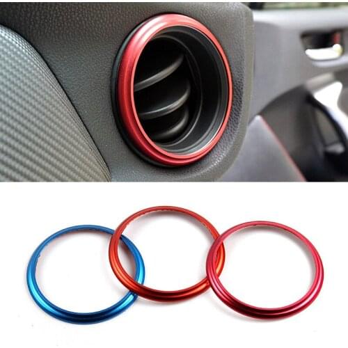 2PCS Air Conditioning Outlet Decorative Circle Trim Aluminum for Subaru BRZ Toyota GT86 2013 2014 2015 2016 2017