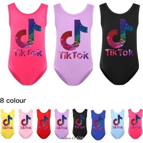 Childrens Swimwear Toddler Kid Baby Girl Cartoon Tik Tok Print Bikini One-Piece Swimsuit Beachwear Swimming Suit For Children