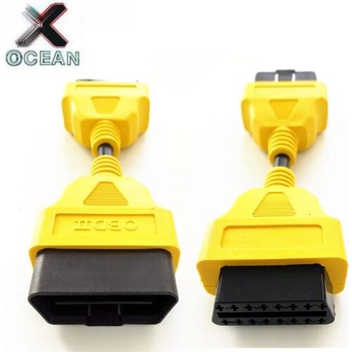 For ELM327 OBD2 16Pin Extension Cable adapter 13cm 16 Pin Male to Female OBD II OBD2 yellow Extension Cable Connector