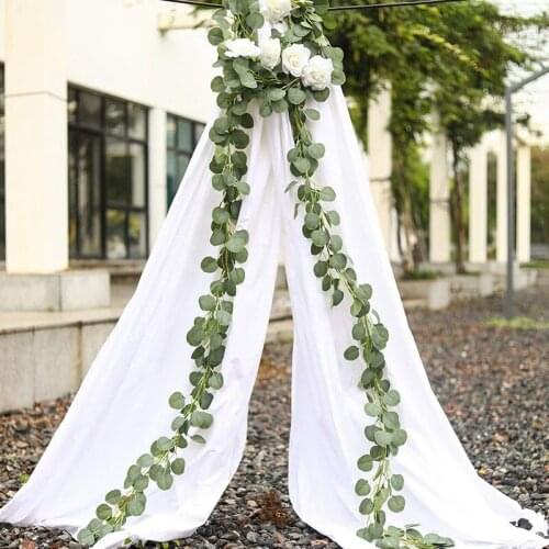 Artificial Eucalyptus Garland Eucalyptus Leaves Handmade Eucalyptus Vine Leaves Garland for Mantle Decor Wedding Decor