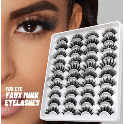 GROINNEYA lashes 5/10/20 pairs 3D Faux Mink Lashes Natural False Eyelashes curly lashes Volume Lashes Makeup wholesale