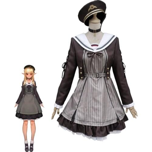 Hololive VTuber GAMERS YouTuber Shiranui Flare Cosplay Costumes Women Cute Dress Coat Halloween Carnival Uniforms Custom Made
