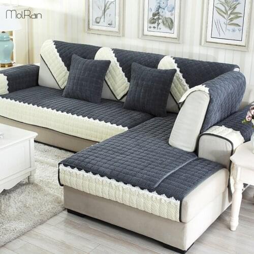 Plaid Sofa Slipcovers for Couch Velvet Furniture Covers for Sectional Sofa Slip-resistant Thick Sofa Cover Towel for Living Room