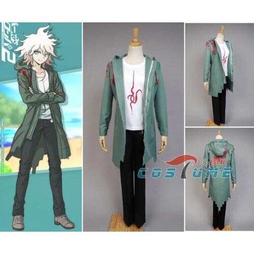 Fast Shipping Anime Super Dangan Ronpa 2 Cosplay DanganRonpa Nagito Jacket Coat Halloween Costume Men autumn jacket Women Gift