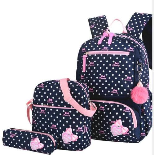 Hot Sale 3pcs/set Printing School Bags Backpack Schoolbag Fashion Kids Lovely Backpacks For Children Girls School Mochila