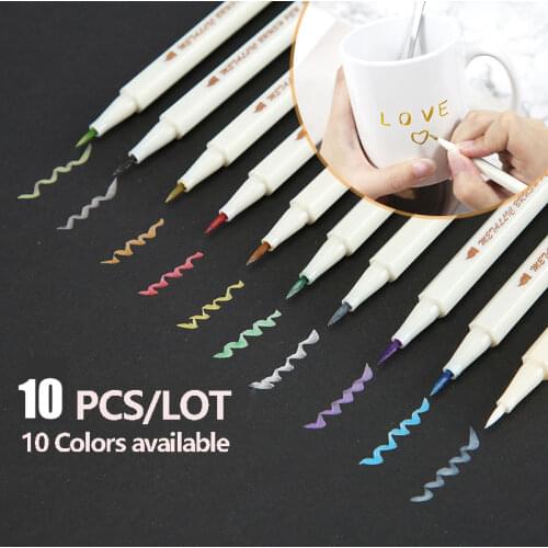 10 PCS/LOT Soft/round Tip Art Markers Pens Waterproof Oily Ink Stationery Painting Sketching Brush Art Drawing Manga Supplies
