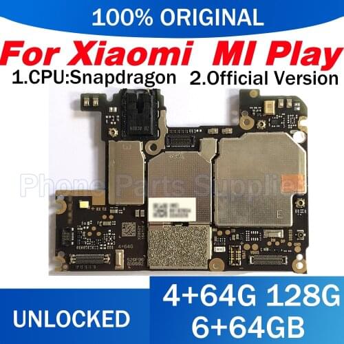 Full Working For Xiaomi Play Motherboard 6G+64G 4G+128G 4G+64G 100% Unlocked Original Logic Board Mainboard