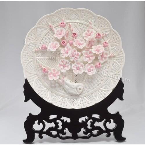Plum hanging plate - Home Furnishing jewelry / fashion modern decoration furnishings / ceramic crafts