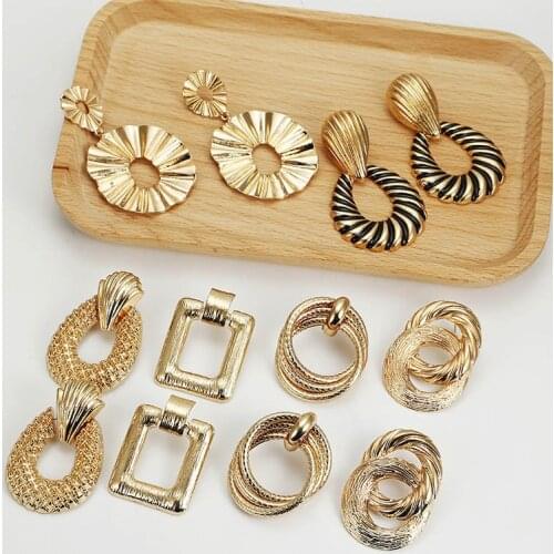 Multicolor Metal Drop Earrings for Women Vintage Exaggeration Geometric earring Bohemian Earring Wedding Jewellery