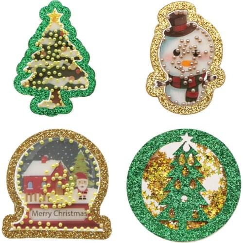 Christmas Snowman Small Beads Shakers Acrylic Transparent Resin DIY Jewelry Making Hair Clip Accessories Hair Bow,5Yc12657