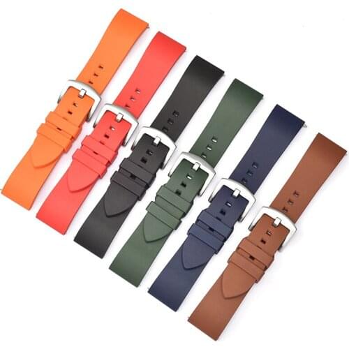 Replacement Fluororubber Watch Strap For Huawei Watch GT Bands Silicone Strap Waterproof Adjustable Sport Watchbands 20 22mm